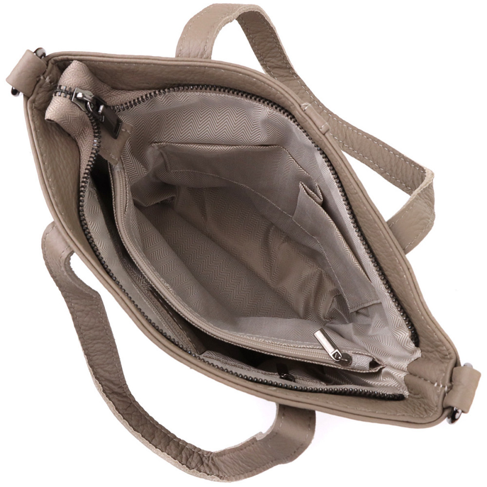 Зручна сумка жіноча з ручками з натуральної шкіри Vintage 22996 Сірий Київ - фото 6