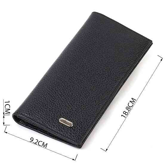 Мужской вертикальный бумажник из натуральной кожи CANPELLINI 21898 Черный Киев