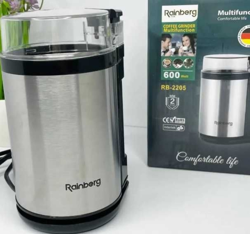 Мощная електическая кофемолка для дома Rainberg RB 2205 600 Вт. Киев - изображение 6