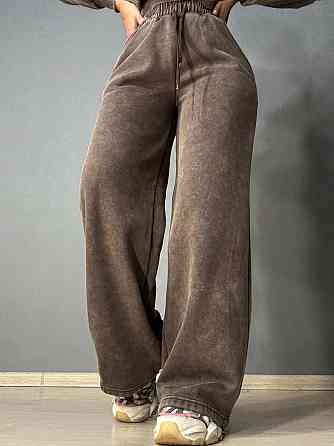 Костюм жіночий Joy One 2166-11 утеплений варений худі зі штанами палаццо коричневий, коричневий, M Київ