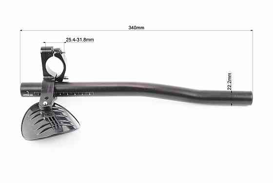 Кермо лежак 22,2/25,4/31,8x340мм, регульований, алюмінієвий, чорний Киев