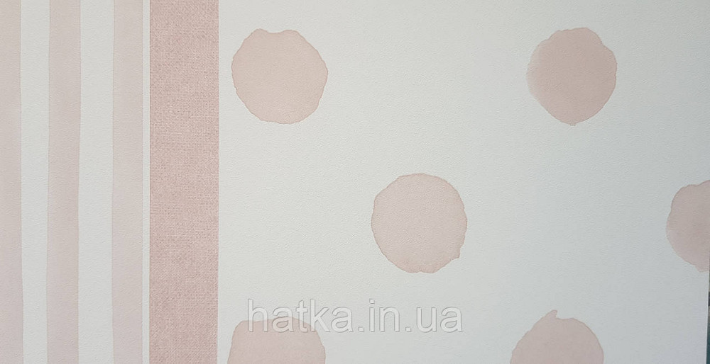 Шпалери флізелінові еко Rasch Kids World 0.53х10 дитячі круги плями рожеві на білому Київ - фото 2