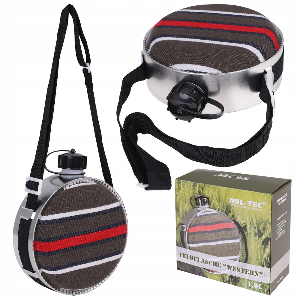 Фляга 1.9 литров с чехлом и ремнем Mil-Tec от Sturm 