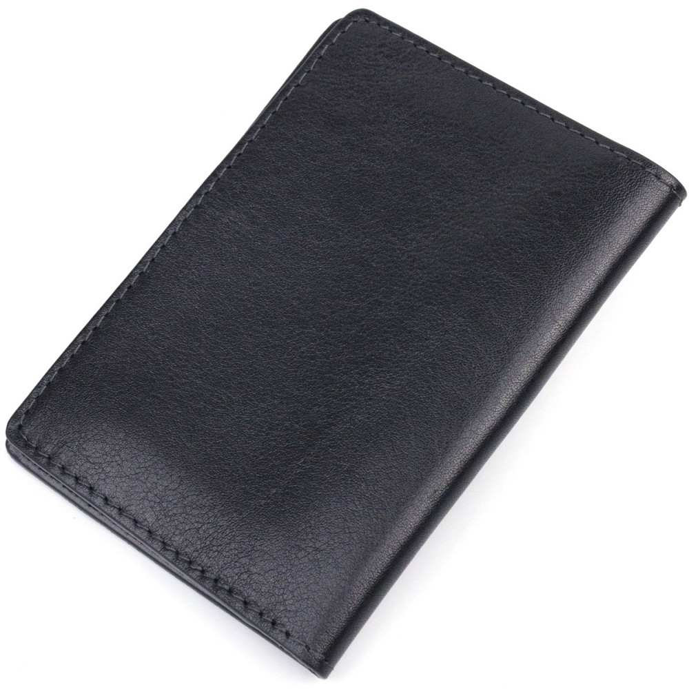 Обложка из глянцевой кожи на военный билет Карта GRANDE PELLE 16777 Черная Киев - изображение 8