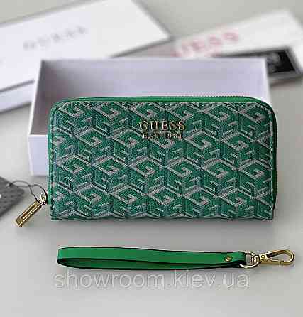 Женский кошелек на молнии Guess (7594) зеленый Киев