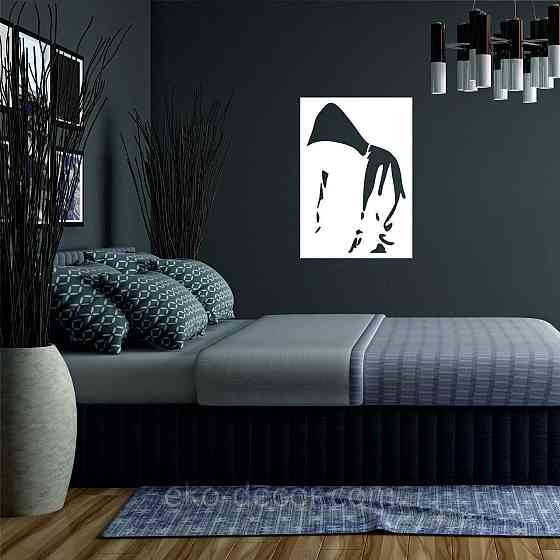 Декоративное настенное Панно «Силуэт мужчины», Декор на стену 70*48 см, Белый Киев