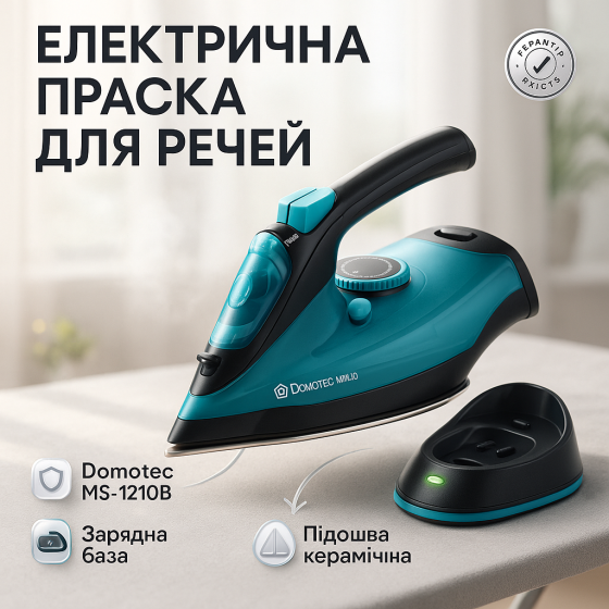 Парова праска для дому стаціонарна Domotec MS-1210В 2400Вт, Праска відпарювач для прасування речей WB-35 Львів