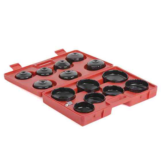 Знімачі масляних фільтрів (ковпачки) INTERTOOL HT-7204, 14 од., Ø 75-100 мм - Надійність і якість Львів