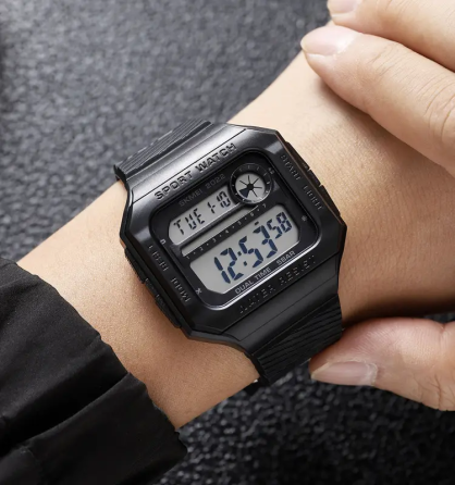 Годинник чоловічий спортивний наручний Skmei 2022 (Чорний з білим циферблатом) Київ