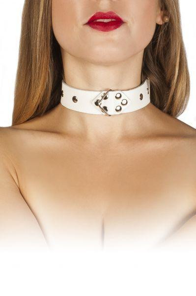 Ошейник Leather Restraints Collar, White Sex Aura Київ - фото 2