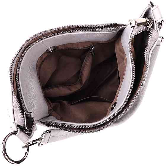 Жіноча сумка з двома ремінцями із натуральної шкіри Vintage 23054 Сірий Київ