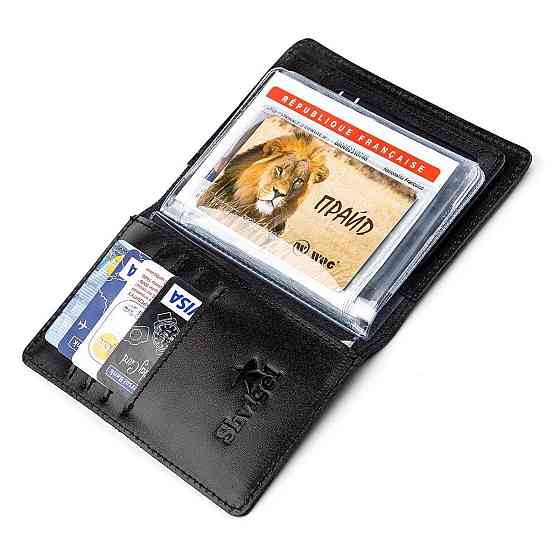 Обложка для автодокументов Shvigel 13924 кожаная Черная Киев