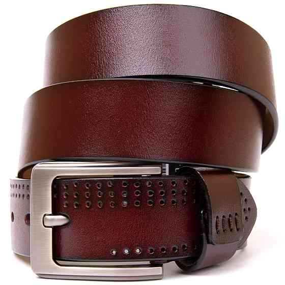 Ремень с дырками мужской Vintage 20381 Коричневый Киев