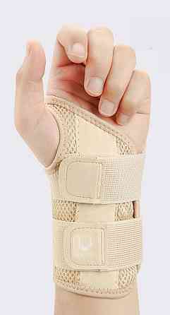 Ортопедичний фіксатор зап’ястя з металевою шиною Heal надійна підтримка при болю та травмах, S-M (до 22см), правий беж Николаев