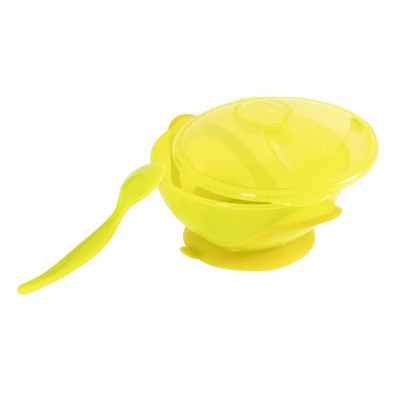 Набір дитячого посуду Baby Team Тарілка на присосі з кришкою і ложкою 290 мл (6002_зелений) Вінниця - фото 2