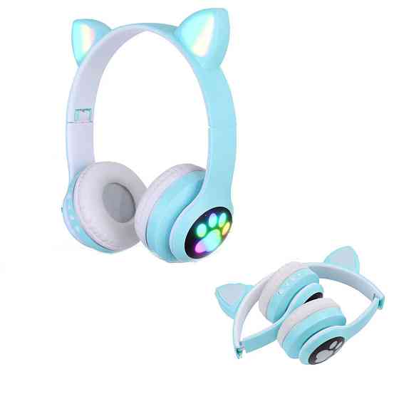 Беспроводные наушники с кошачьими ушками VZV-23M,Голубые SBR Киев