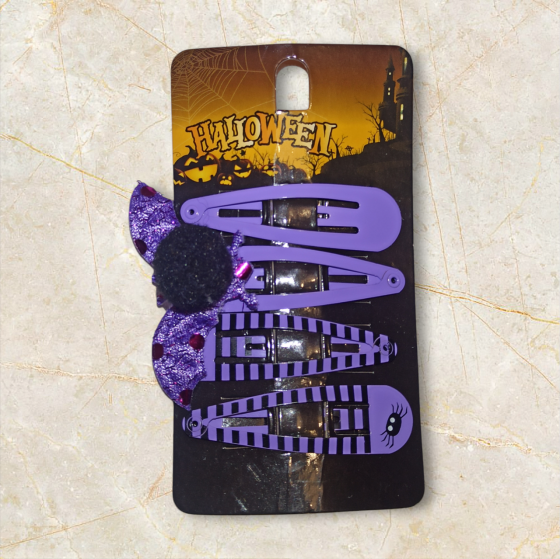 Набір 4 шпильки для волос на Хелловін фіолетовий Київ