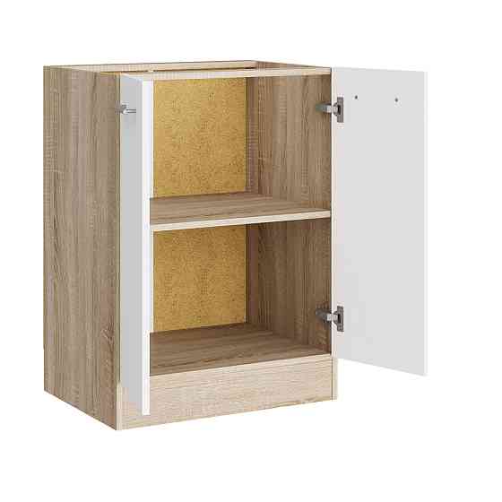 Кухонный модуль нижний Эверест Эко 600 дуб сонома/нимфея альба (белый) (без столешницы) 60х46х82 см (DTM-071042) Днепр