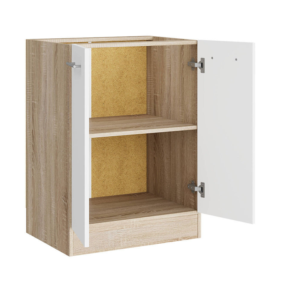 Кухонний модуль нижній Еверест Еко 600 дуб сонома/німфея альба (білий) (без стільниці) 60х46х82 см (DTM-071042) Дніпро - фото 2