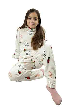 Піжама підліткова для дівчинки, рожева, тепла, велсофт, топ Київ