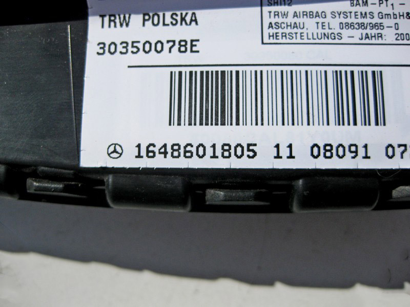 Mercedes-Benz  A1648601805 Подушка безпеки в задньому правому сидінні GL X164 ML W164 S-Class W221 CL C216 R-Class W251 Одеса - фото 3