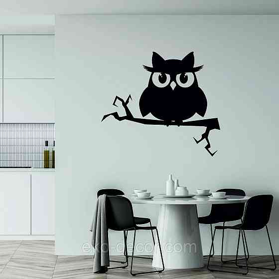 Декоративне настінне Панно  «Сова» , Декор на стіну 70*61 см., Чорний Київ