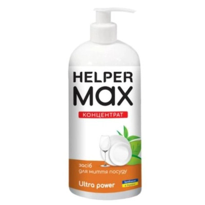 Средство для ручного мытья посуды Helper Max Ultra Рower Концентрат 1 л (4820183972095) Винница - изображение 1