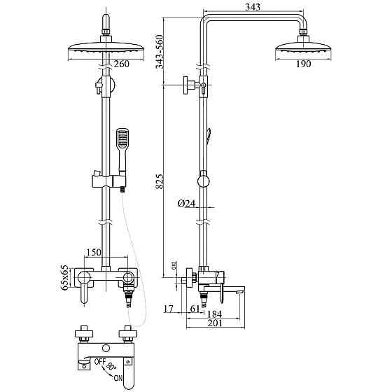 Душова система TOPAZ COPSICA TC 16102 H48-S Київ