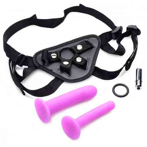 Набор страпонов с вибрацией Double-G Deluxe Vibrating Strap-On Kit Sex Aura Киев