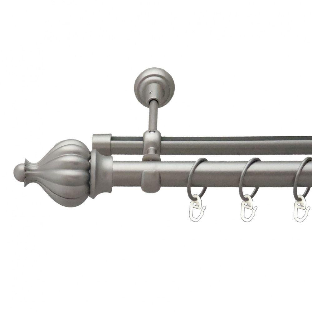 Карниз Orvit Таджа металевий дворядний опозитний гладка \ профільна труба кільце металеве Сатин 25\19 мм 300 Львов - изображение 1