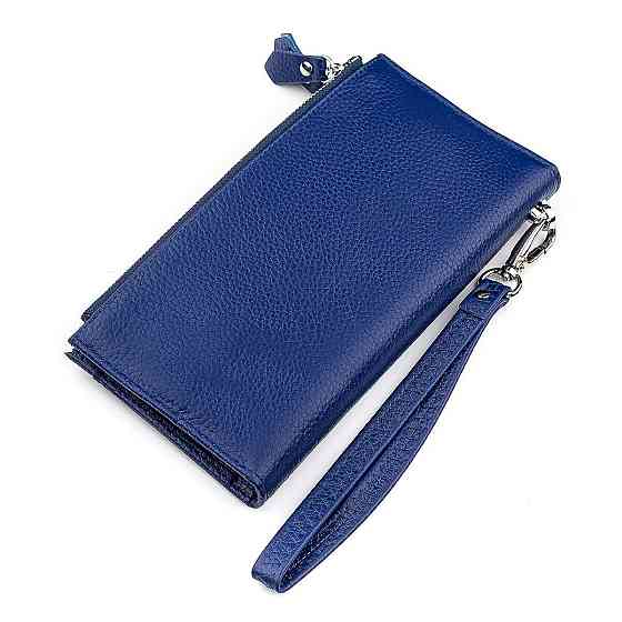 Кошелек женский ST Leather 18416 (ST420) с ремнем на запястье Синий Киев