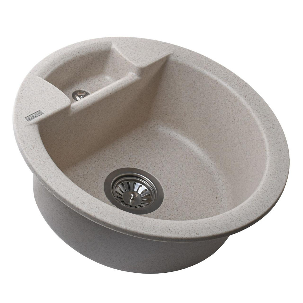 Гранитная мойка Globus Lux GURON песчаный 480мм-А0004 (000009386) Киев - изображение 3