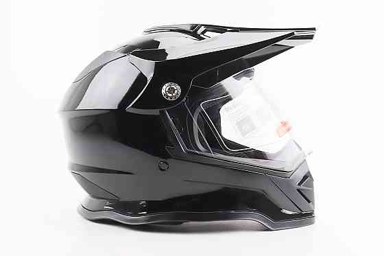 Шолом кросовий/ендуро/АТV зі склом BLD-819-7 М (57-58см), ЧОРНИЙ глянець Киев