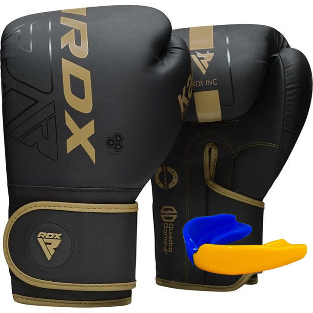 Боксерські рукавиці RDX F6 Kara Matte Golden 12 унцій (капа в комплекті) Кам'янське - фото 1