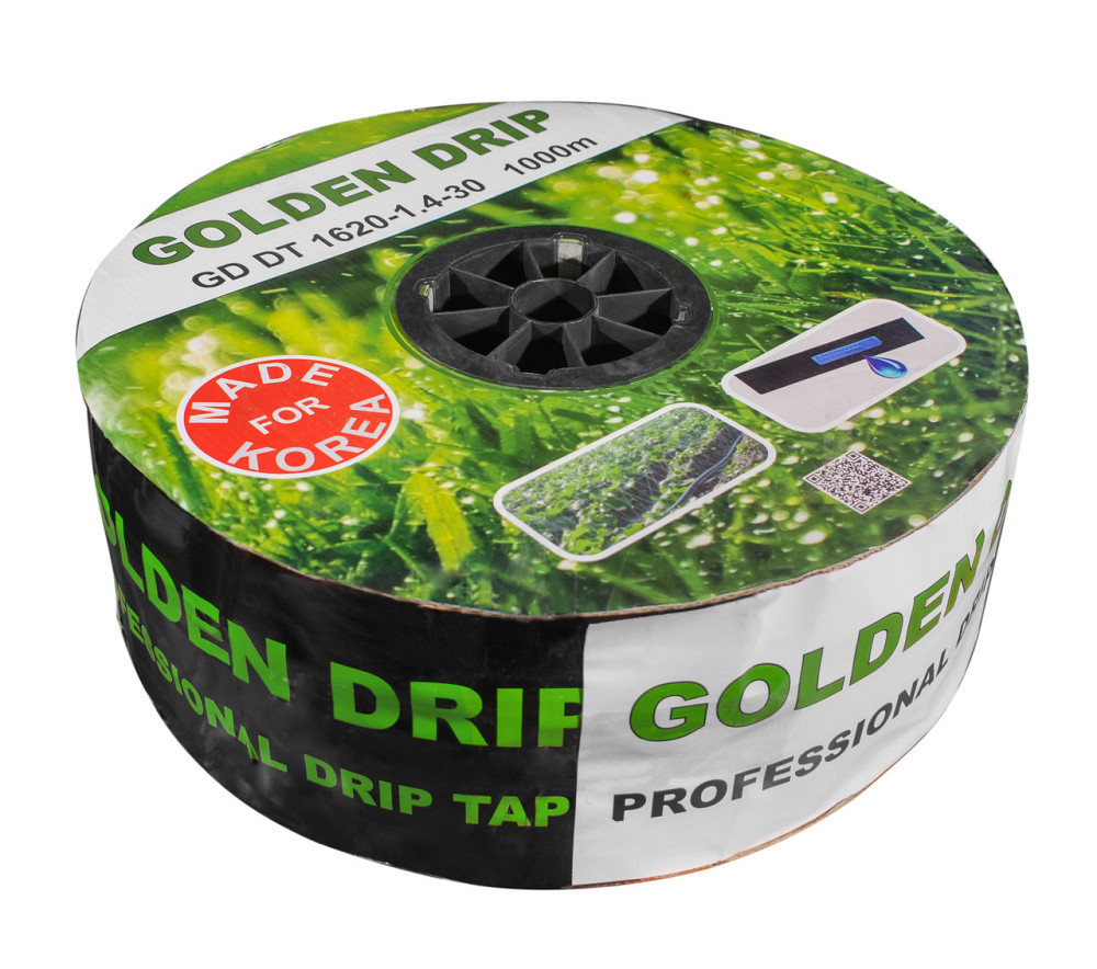 Стрічка Крапельна 8 mil крок 30 см бухта 1000 метрів емітерна GOLDEN DRIP Дніпро - фото 1