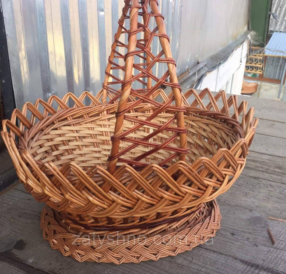 Корзина плетеная на паску  | корзина пасхальная высокая  | корзина из лозы ажурная Киев - изображение 2