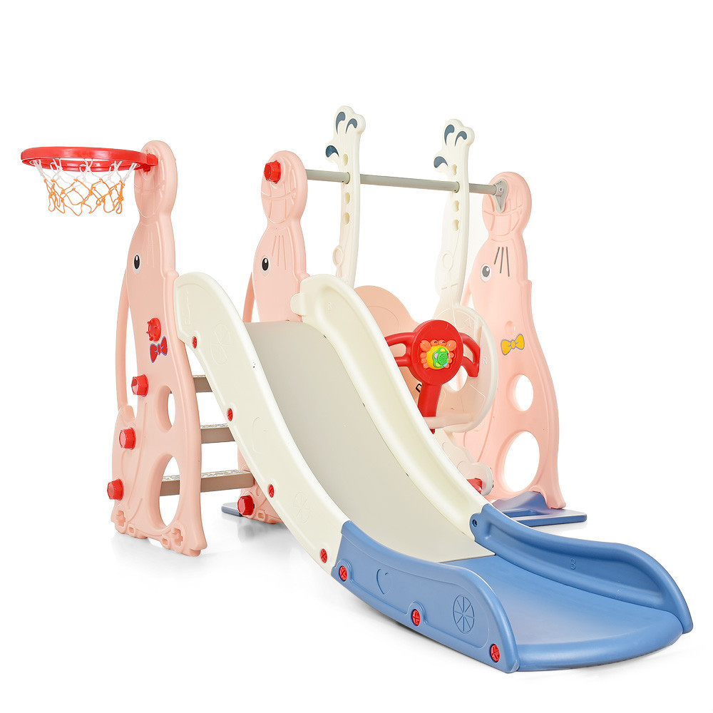 Дитячий ігровий комплекс Bambi 3в1 (гірка гойдалка баскетбол) (WM19020-8) для дітей Київ - фото 3