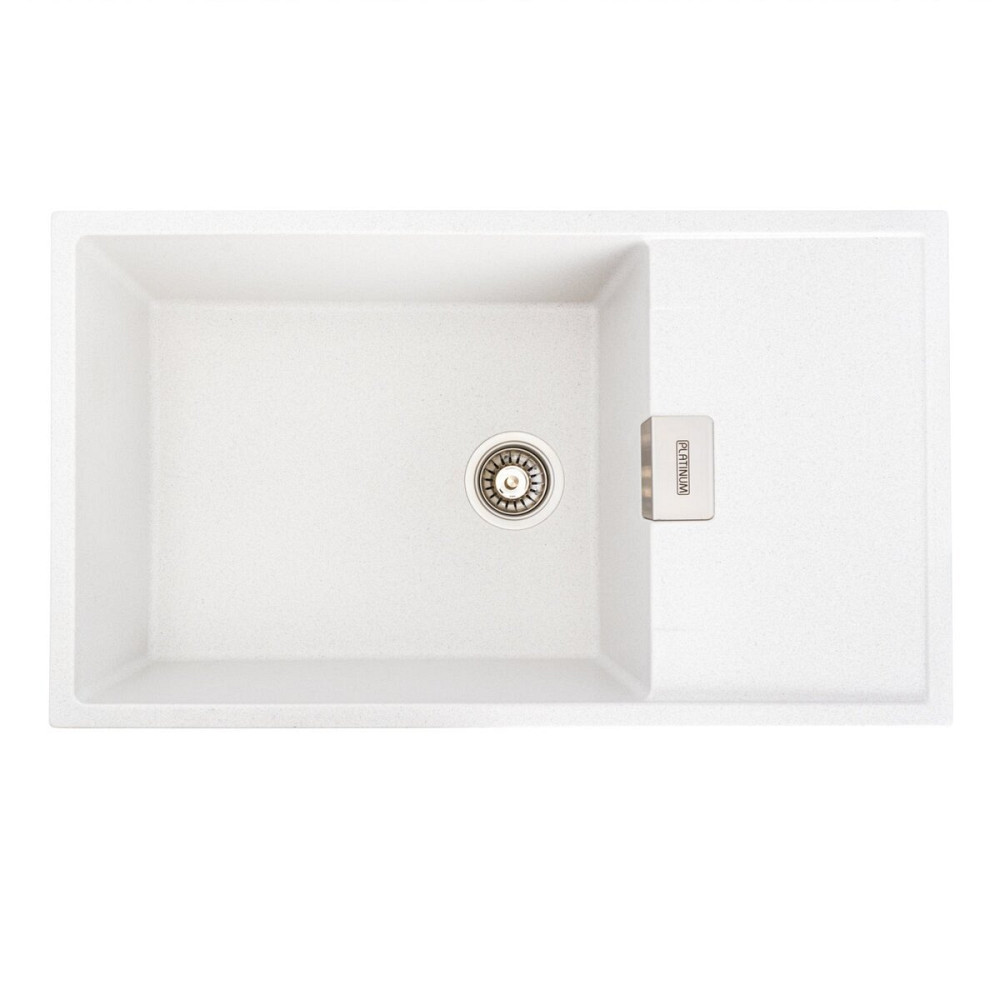 PLATINUM Гранітна мийка для кухні Platinum 8650 DIAMOND матова (біла в крапку) Київ - фото 1