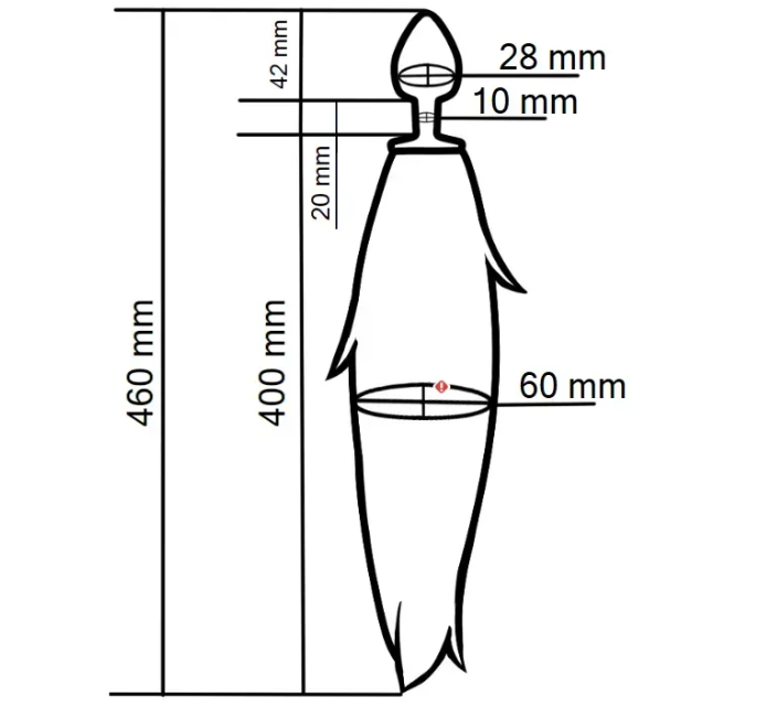 Анальна пробка із хвостом EGZO - Fox Tail Silver Plug Light Gray, size S Sex Aura Київ - фото 3