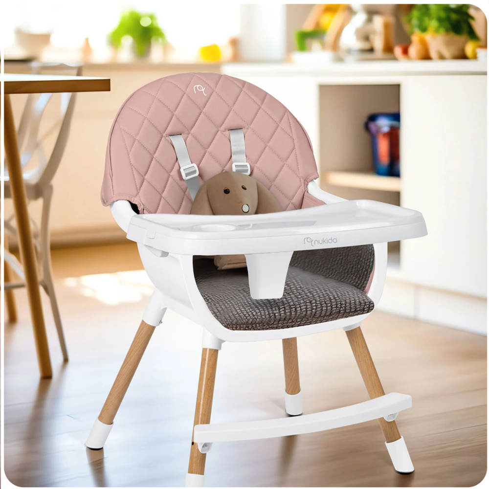 Стільчик для годування Nukido Lilo 63 х 64 х 93 см - рожево-білий Київ - фото 7