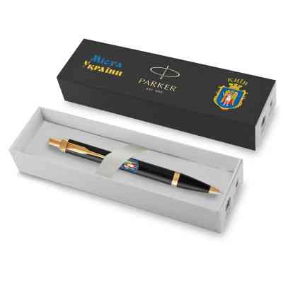 Ручка кулькова Parker IM 17 CITY Black GT BP Герб Києва (22032_C0010u) Вінниця