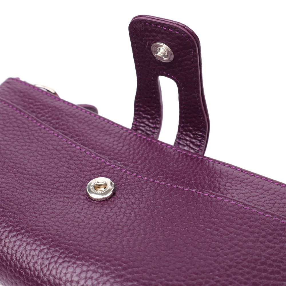 Яскравий жіночий гаманець з натуральної шкіри Фіолетовий (CANPELLINI) Київ - фото 9