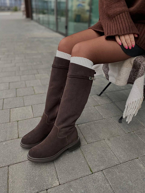 Чоботи жіночі M.KRAFT 9551 шоколадні (зима євро-хутро, замша натуральна) (6156) Коломия - фото 2