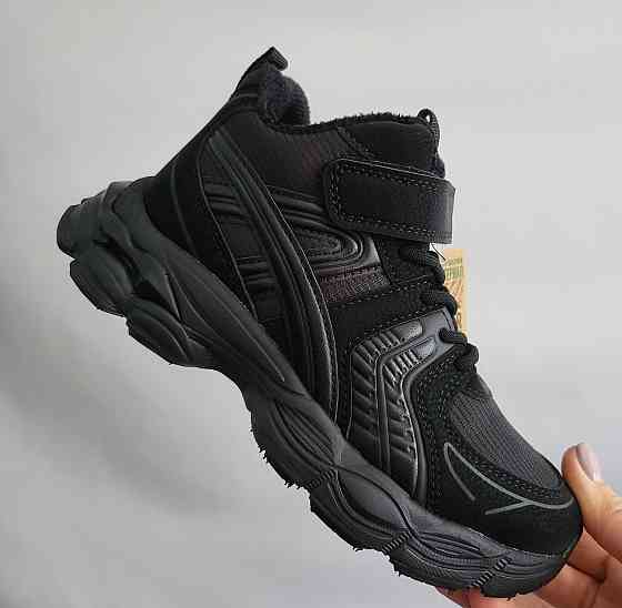 Хайтопы на флисе для мальчика подростка черные 32,34,36,37 Николаев