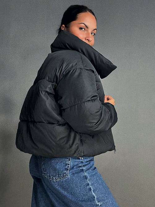 Куртка жіноча Lady Yep 10043 коротка на блискавці з коміром чорна, чорний, 42 Київ - фото 12