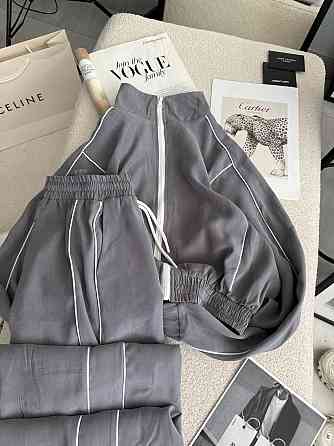 Женский стильный трендовый костюм двойка купра Серый, 42/44 Одесса