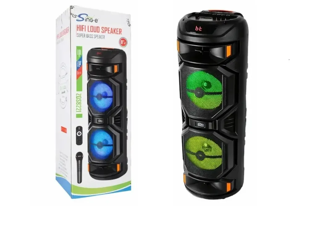 Портативная Bluetooth колонка ZQS8221 40Вт с микрофоном и пультом ДУ, USB/TF/FM, LED подсветка Одесса - изображение 1