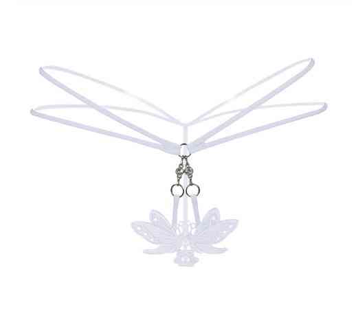 Трусики з розрізом, метеликами білі - розмір універсальний (на резинці), 15% нейлон, 85% поліестер Київ