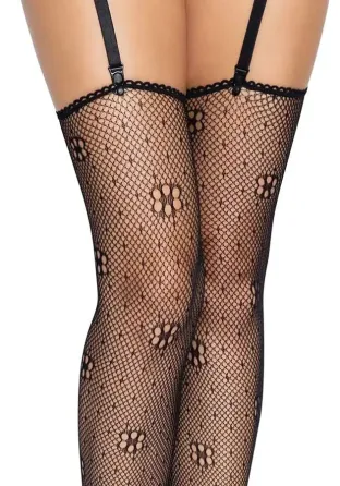 Панчохи Leg Avenue Daisy Dot Fishnet Stockings One Size Black Львів