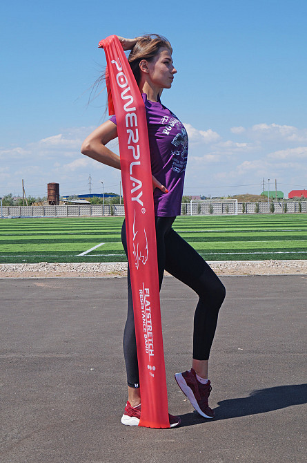 Стрічка-еспандер для фітнесу та реабілітації PowerPlay 4112 0.6мм MediBand Heavy Червона (11кг) Луцьк - фото 5